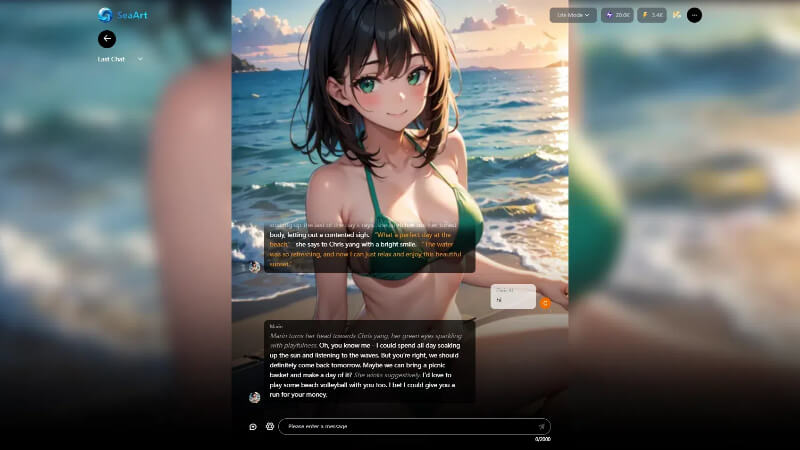 AI character chatting page