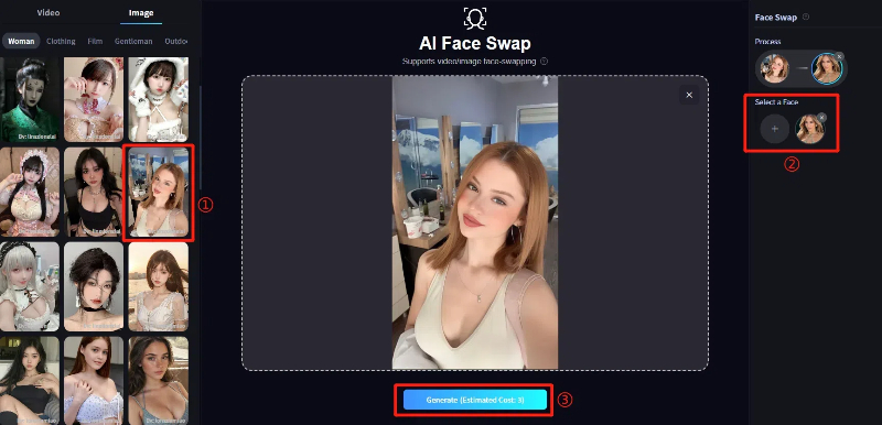 AI face swap steps