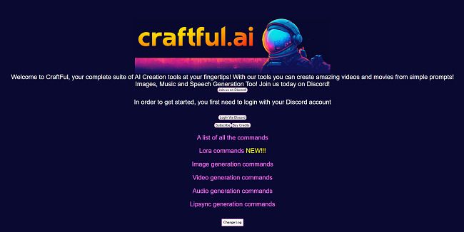 Craftful AI homepage