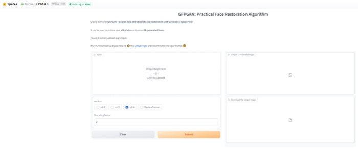 GFPGAN (Face Image Generation and Optimization)