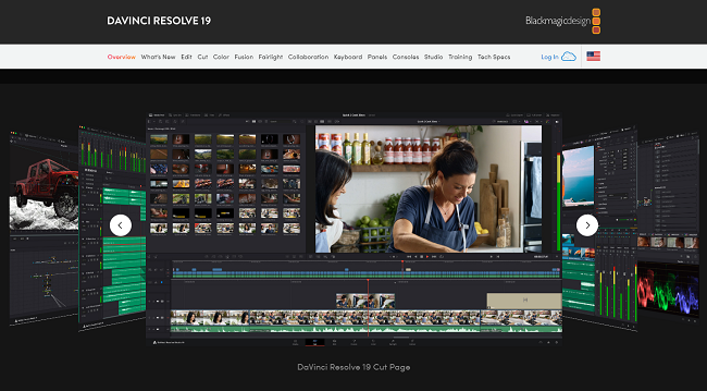 DaVinci Resolve homepage