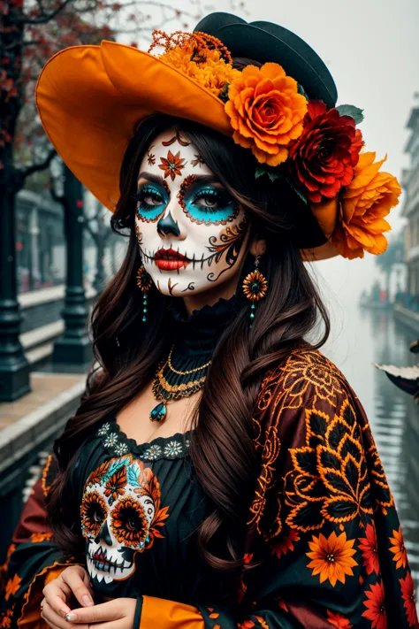 Catrina Makeup with Ornaments - Mexican Skull