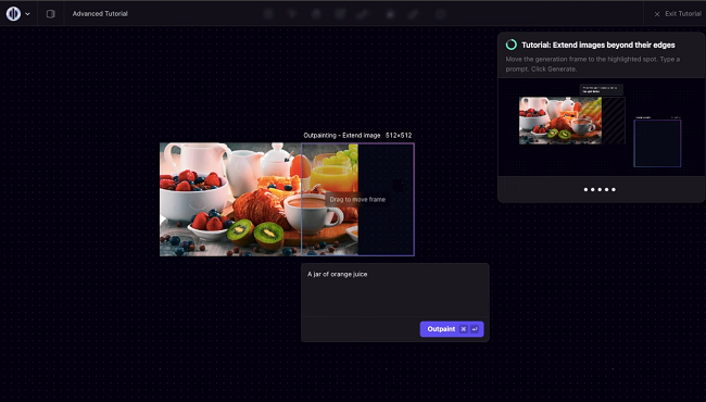 Playground AI feature - Outpainting