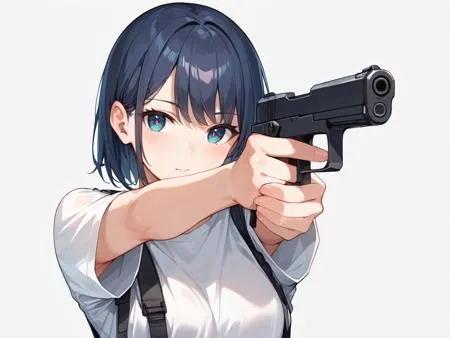 holding handgun