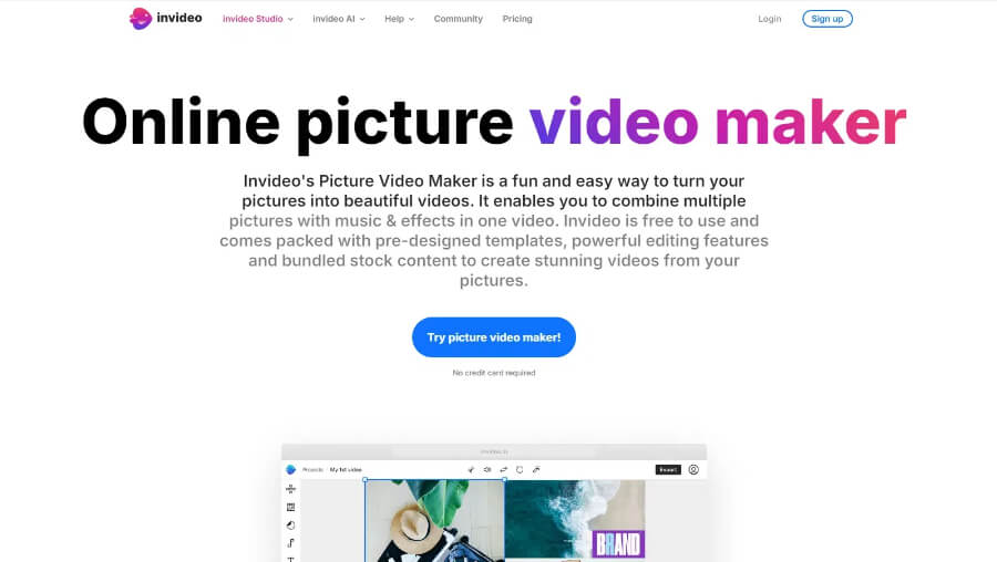 InVideo‘s picture video maker