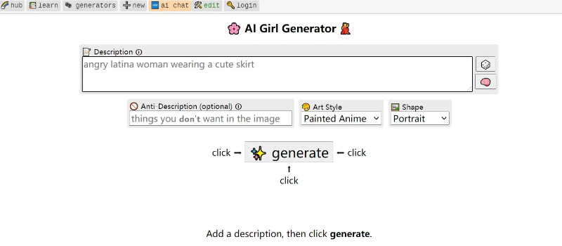 Perchance AI Girl Generator