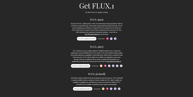 FLUX.1 in 3 distinct variants