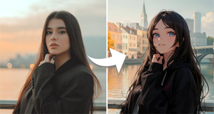 Convert a girl portrait to anime style