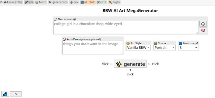 Perchance BBW AI Art Generator