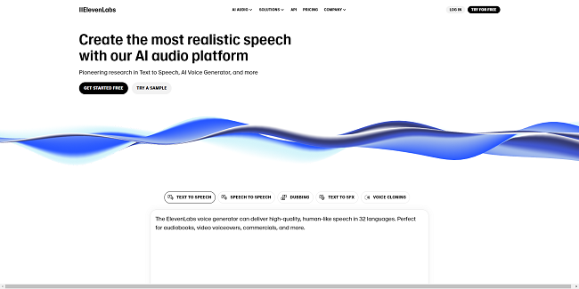 ElevenLabs homepage
