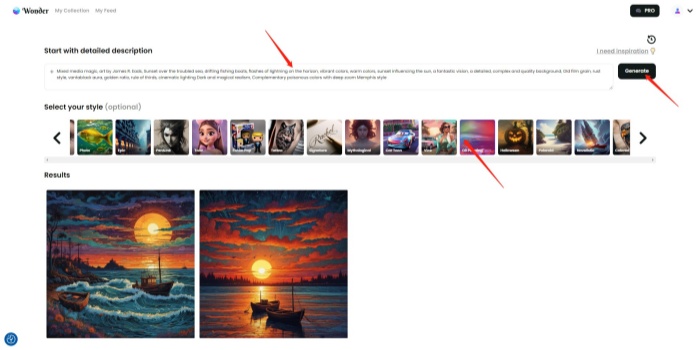 Generate AI Art with Wonder AI