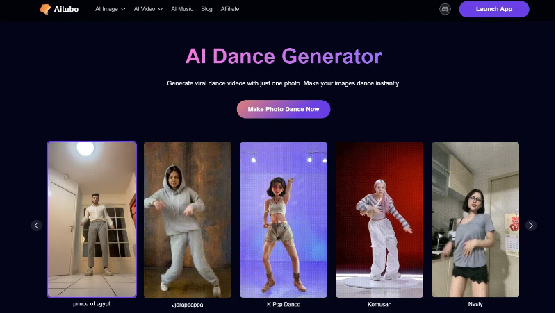 Aitubo AI dance generator