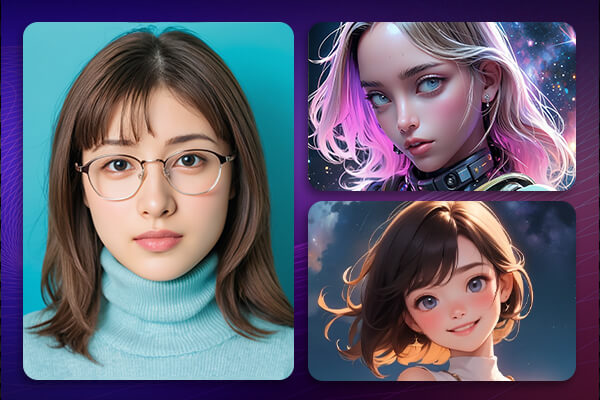 AI girl images in different styles