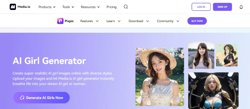 Media.io AI girl generator