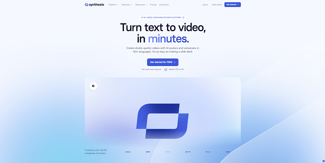 Synthesia AI homepage