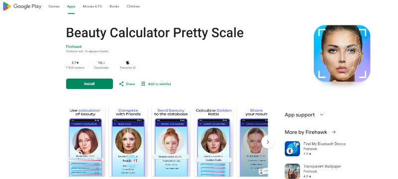 Beauty Calculator Pretty Scale app