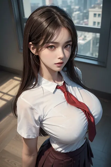 large breasts school uniform