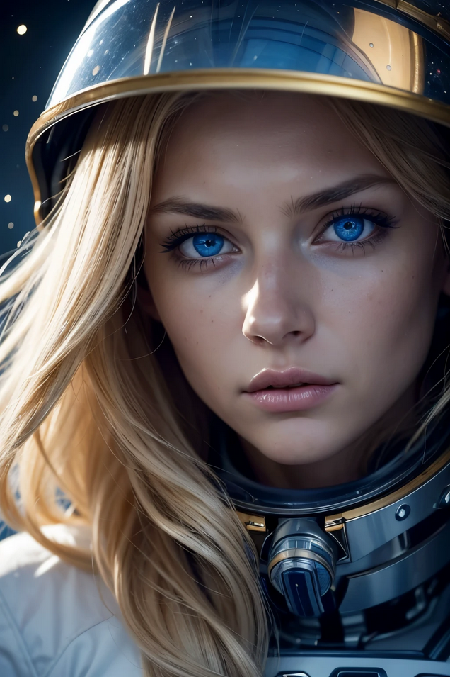 Beautiful woman in a space suit